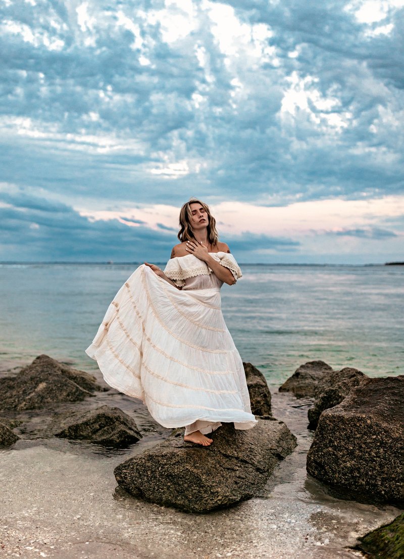 女连衣裙白色连衣裙棉质连衣裙长款连衣裙夏装优雅连衣裙 - 洋装/连衣裙 - 其他材质 