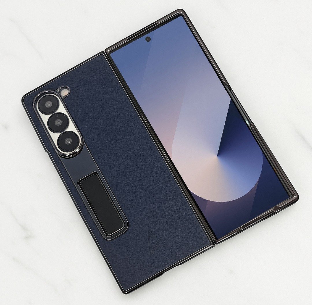 ARMOR Samsung Galaxy Z Fold 5 全真皮电话保护壳_深海蓝 - 手机壳/手机套 - 真皮 