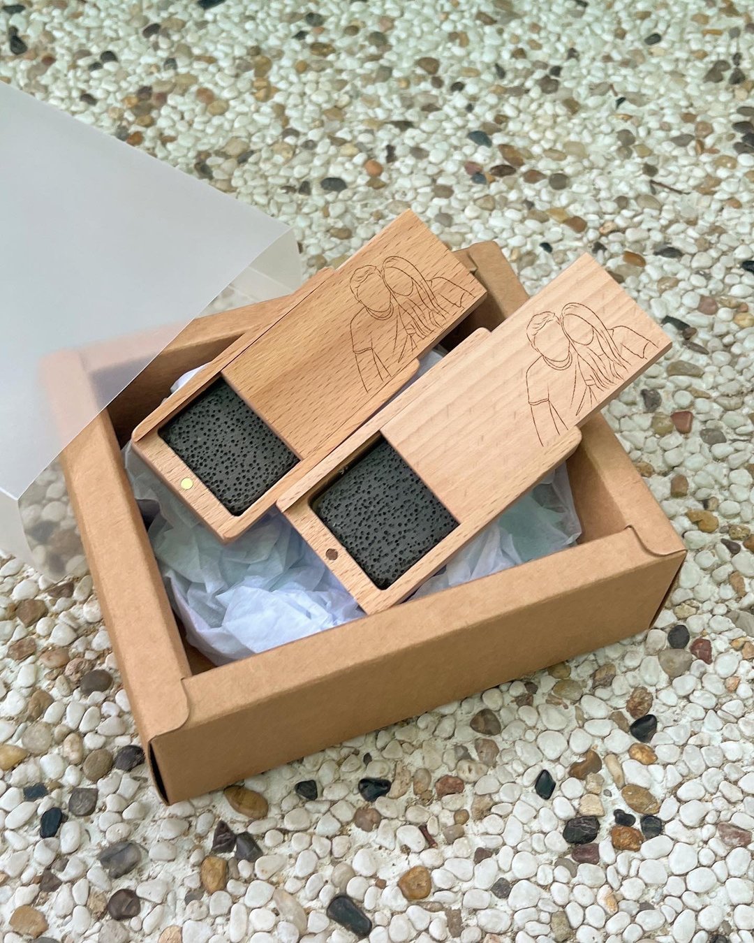 情人节订制 定制化香薰小木盒套装 - 香薰/精油/线香 - 木头 