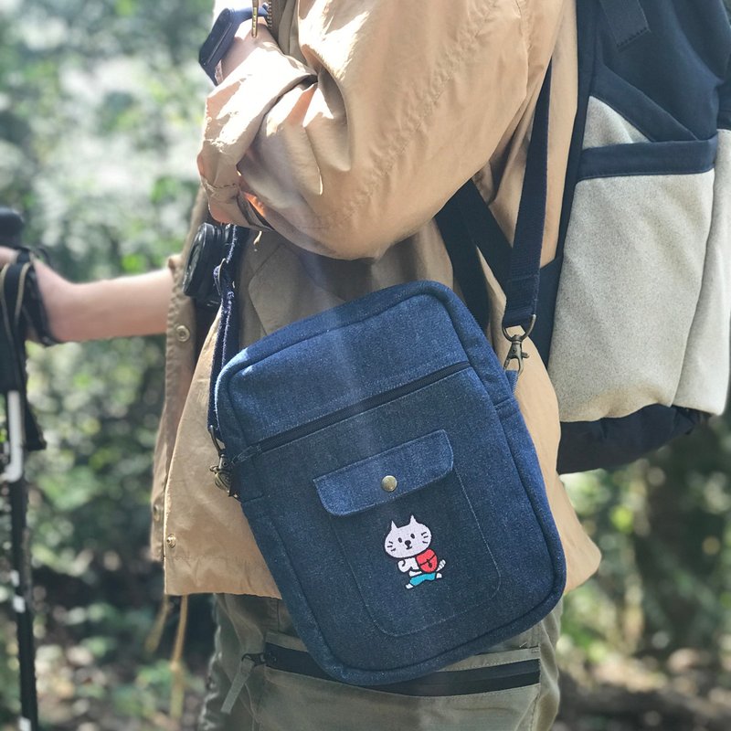 乐游侧背包 - 侧背包/斜挎包 - 棉．麻 蓝色