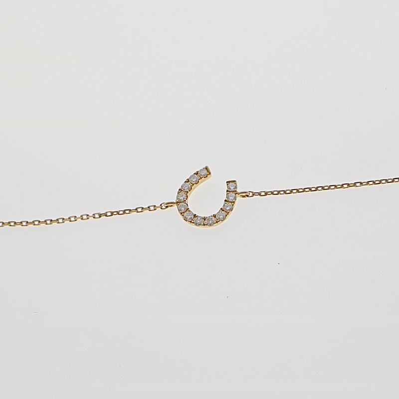 马蹄型钻石伸缩手链 - 手链/手环 - 钻石 金色