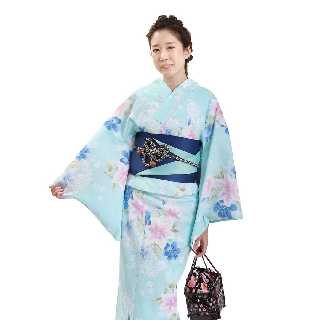 日本 和服 女性 浴衣 腰封 2件组 F Size x25-305 yukata - 其他 - 棉．麻 透明