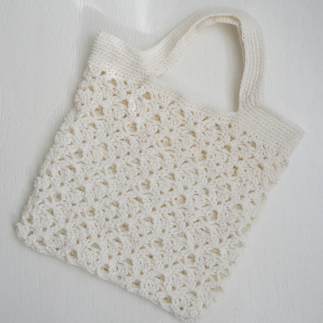 Ba-ba handmade Openwork tote bag No.MB38 - 手提包/手提袋 - 其他材质 白色