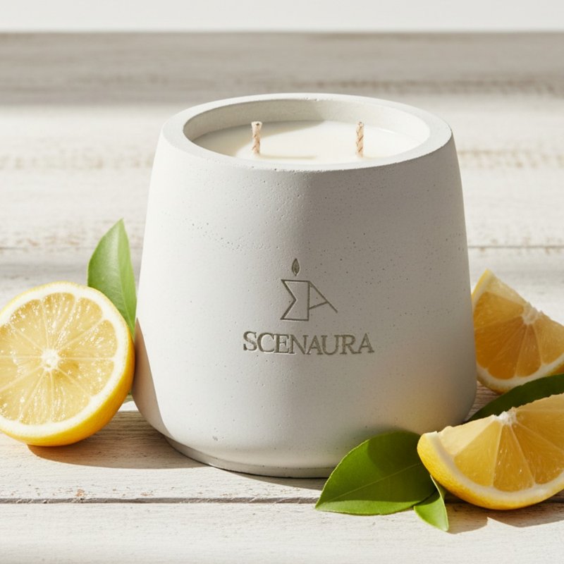【SCENAURA】FRUITY 果香调系列 手工水泥杯香氛蜡烛 - 香薰/精油/线香 - 水泥 