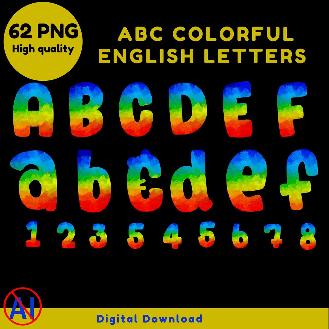 PNG彩色英文字母ABC - 字体设计 - 其他材质 
