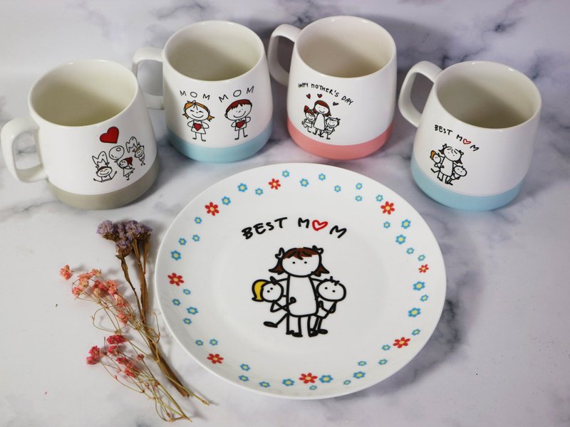 母亲节  Best MOM 杯盘组   定制化  母亲节礼物 - 其他杯子 - 陶 多色