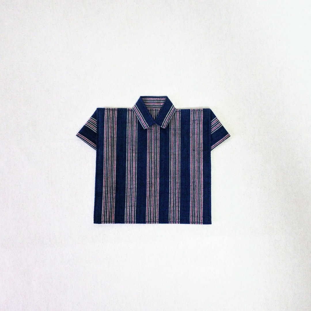 Kimono remake shirt coaster - 杯垫 - 其他材质 蓝色