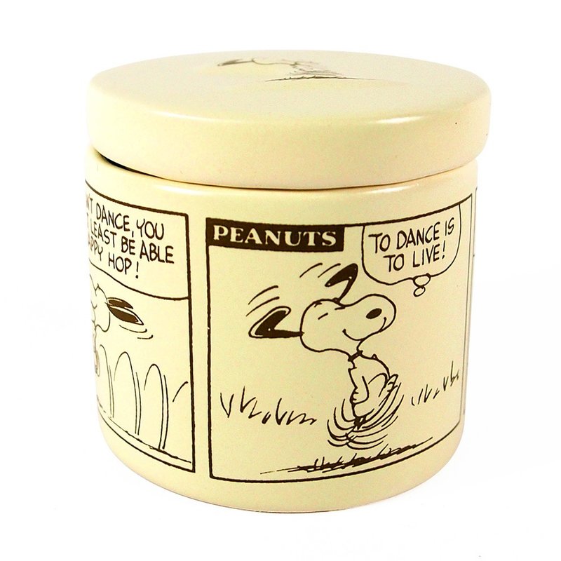 Snoopy圆形收藏盒【Hallmark-Peanuts史努比 摆饰】 - 收纳用品 - 陶 卡其色
