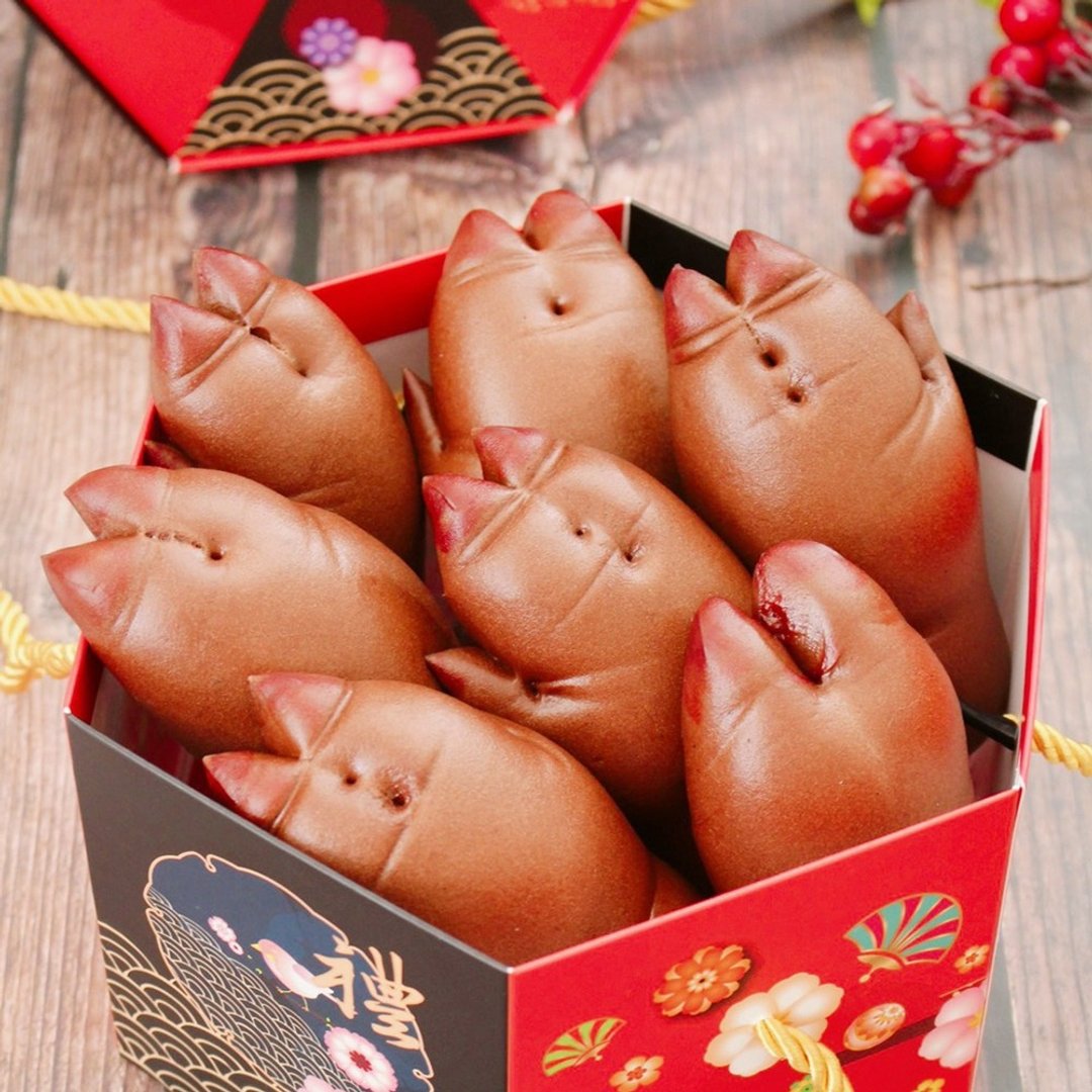 美姬馒头 猪脚造型馒头礼盒 一盒6入 - 其他 - 其他材质 咖啡色