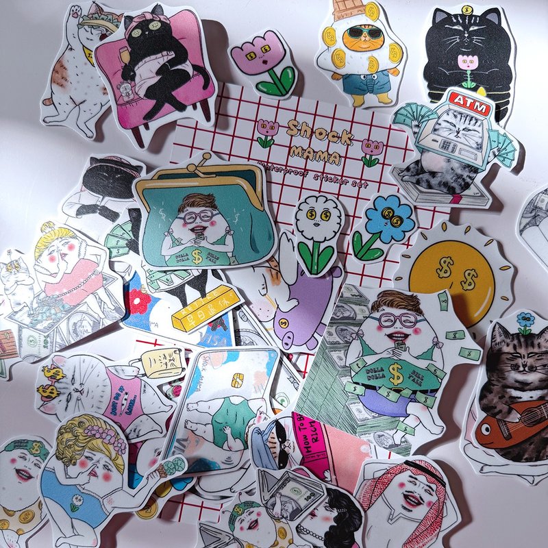 早日退休俱乐部 防水贴纸组 30入 - 贴纸 - 纸 多色