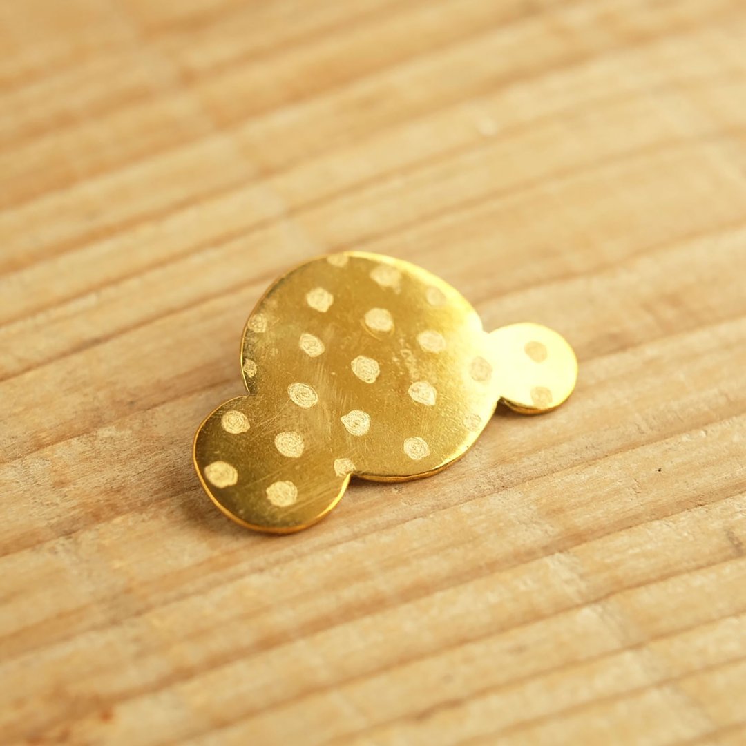 brass brooch family dot B002 - 胸针 - 其他金属 金色