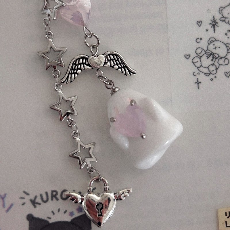 Pink Booh - 俏皮幽灵迷你钥匙圈 - 钥匙链/钥匙包 - 其他材质 多色