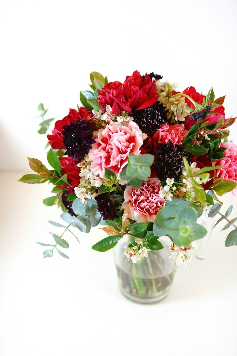 │生花捧花│红纱灯大理花捧花含胸花一只 ◆可定制化◆ - 植栽/盆栽 - 植物．花 红色