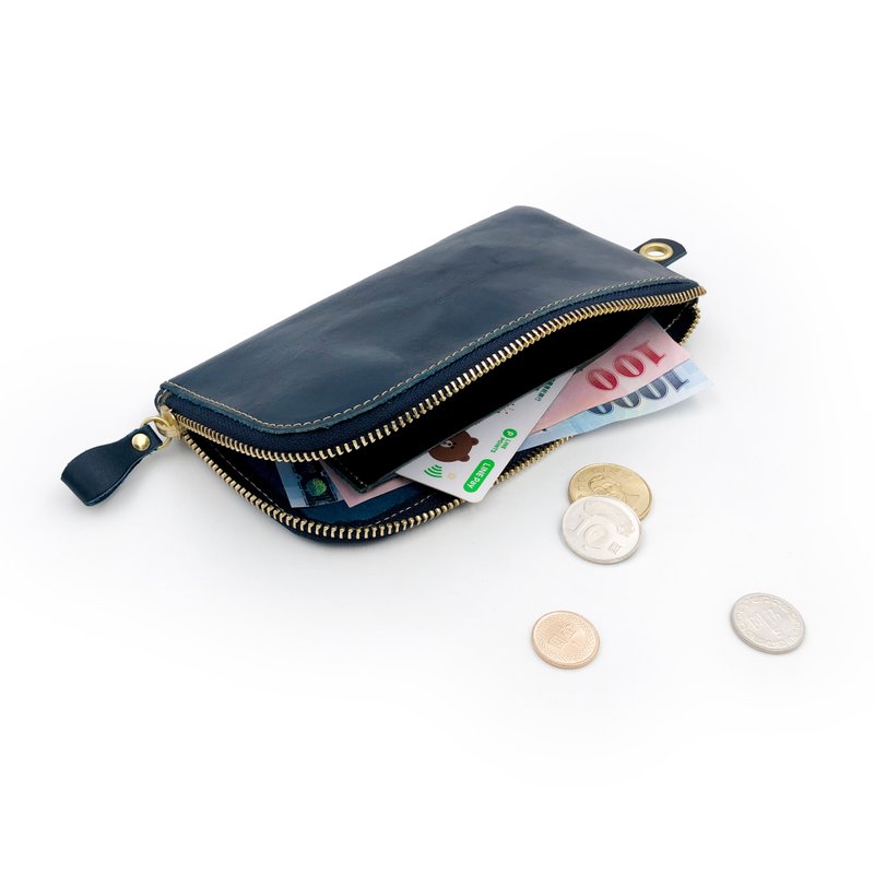 手工植鞣皮革-L拉链长夹 leather wallet - 皮夹/钱包 - 真皮 多色