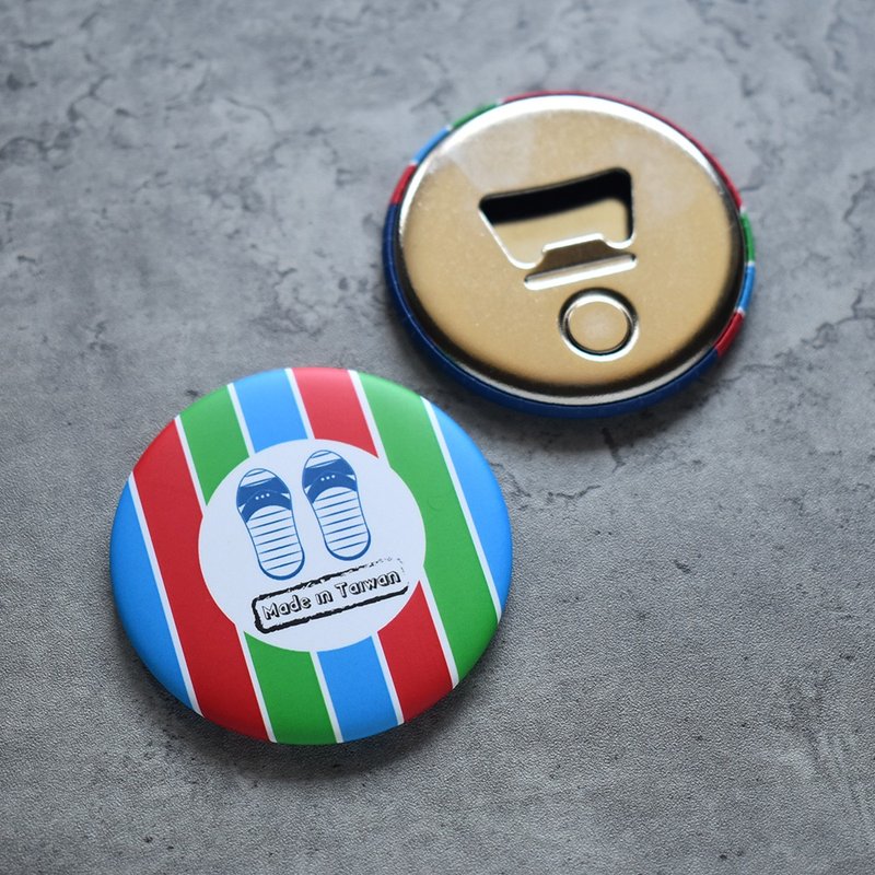 【桐鹿】茄芷风格 磁铁开瓶器_蓝白拖 - 冰箱贴/磁贴 - 其他金属 多色