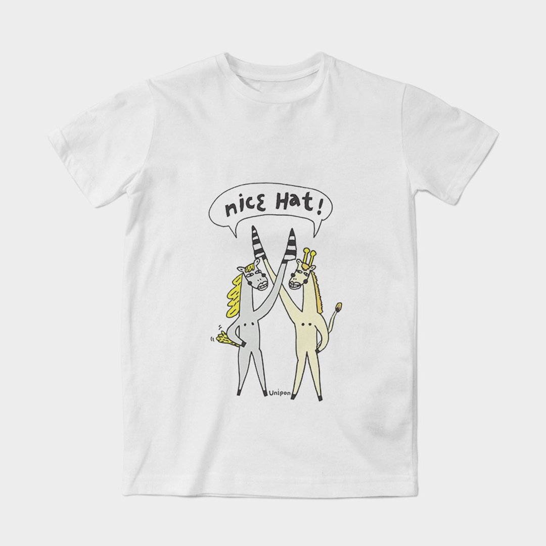 中性短袖T-Shirt Nice Hat by UNIPON | A050UT002 - 女装 T 恤 - 棉 