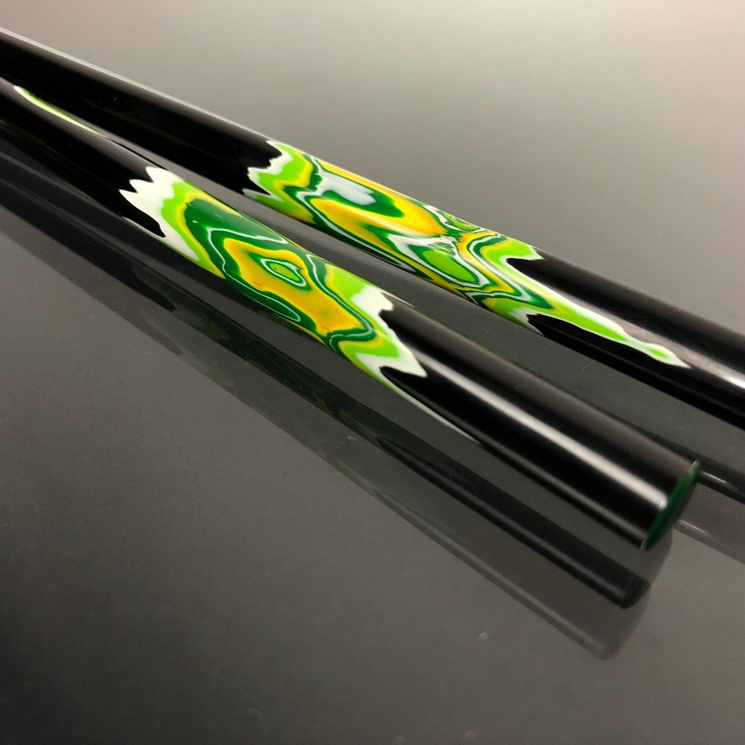 手工漆器筷子 面 (黄绿色/一生一筷) - 筷子/筷架 - 木头 绿色