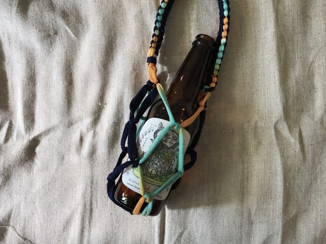 环保爱地球 手编提袋_夏日哈密瓜 - 随行杯提袋/水壶袋 - 棉．麻 橘色
