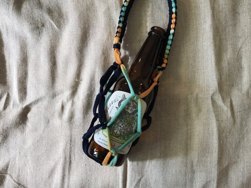 环保爱地球 手编提袋_夏日哈密瓜 - 随行杯提袋/水壶袋 - 棉．麻 橘色