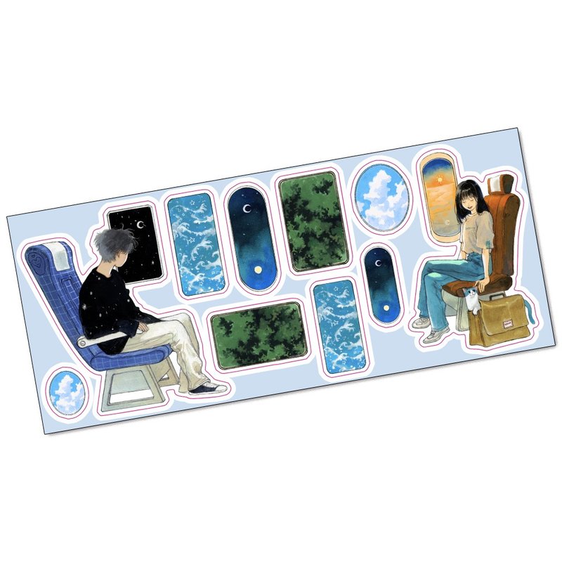 凝视 | NOMA | 韩国插画艺术贴纸 | 水彩 - 贴纸 - 纸 