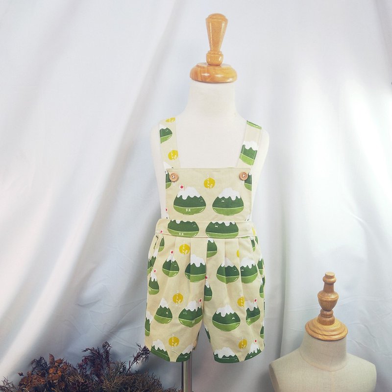 歹丸刨冰两穿吊带短裤 - 童装裤 - 棉．麻 