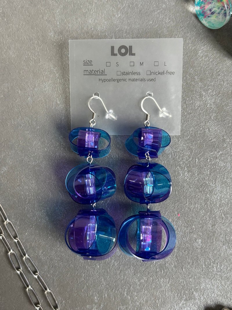 PVC Design F14 耳夹/耳饰 - 耳环/耳夹 - 其他材质 蓝色