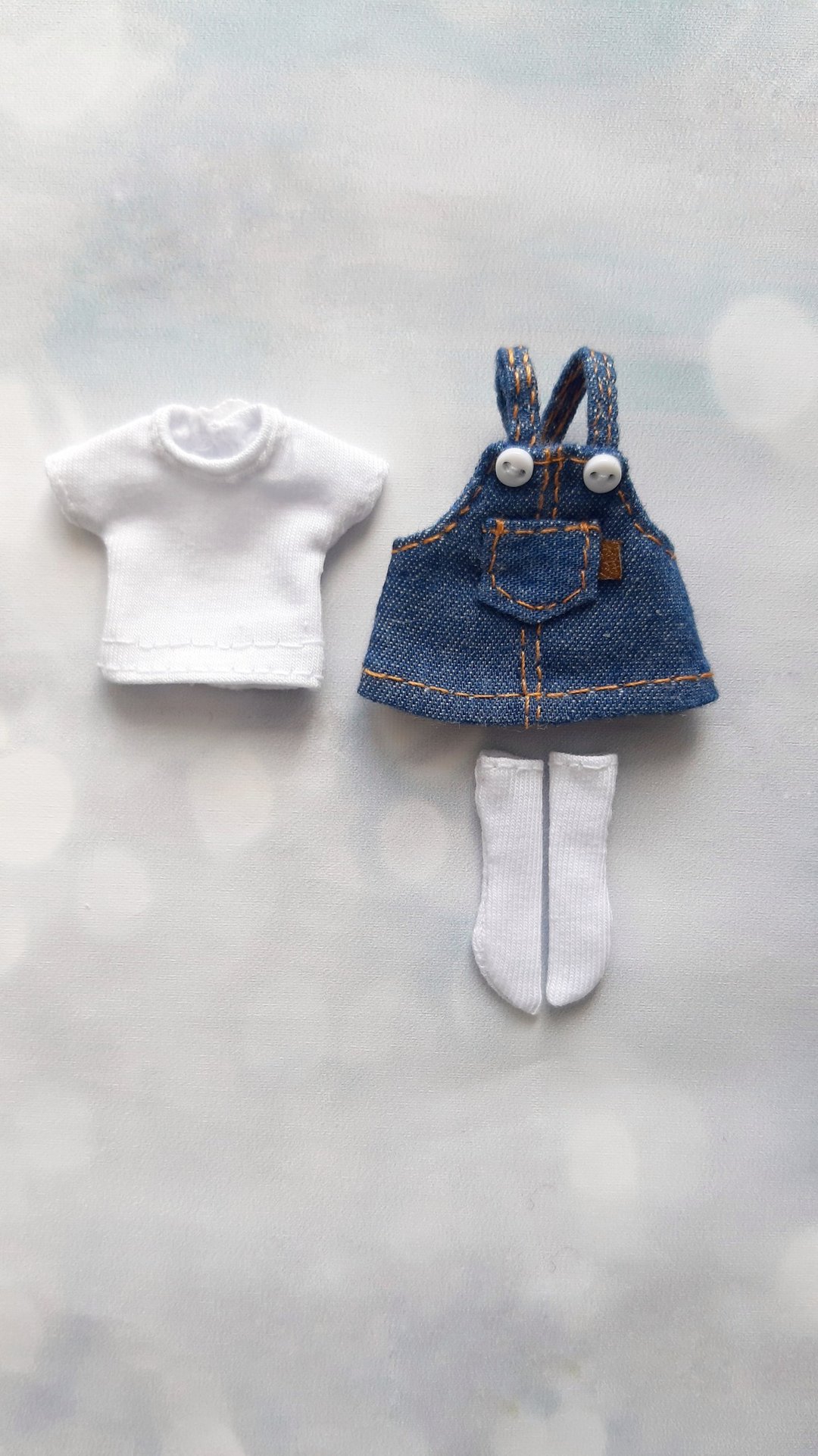 Denim dress for dolls - 其他 - 棉 蓝色