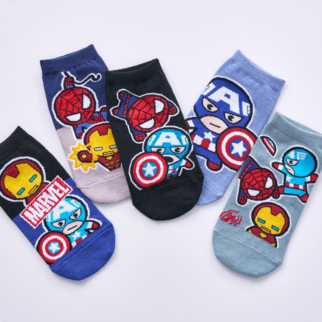 【ONEDER旺达】MARVEL漫威直版袜 台湾制童袜 漫威短袜 - 袜子 - 其他材质 