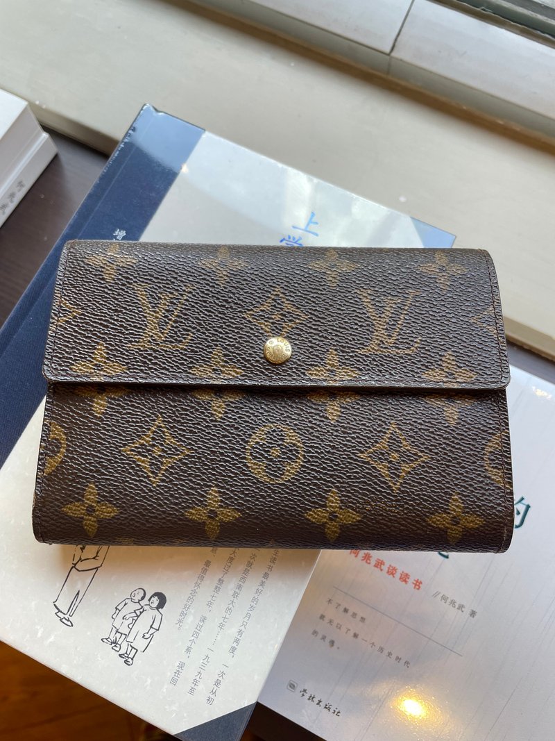 Louis Vuitton老花三折皮夹 Louis Vuitton Monogram Porto Treso - 皮夹/钱包 - 真皮 咖啡色