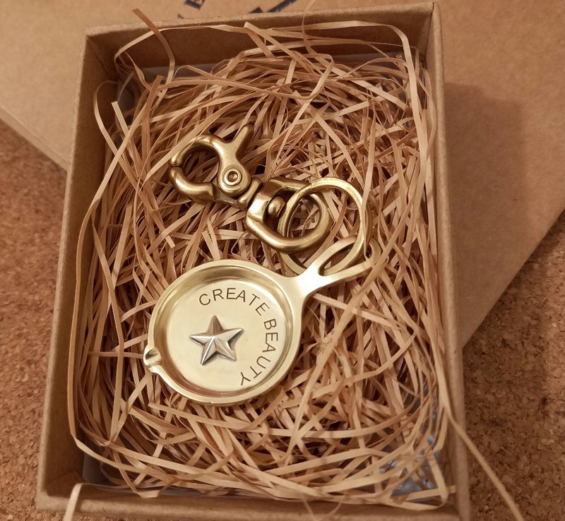 黄铜 / 银 星星锅子钥匙圈 / 狗牌 - 钥匙链/钥匙包 - 铜/黄铜 金色