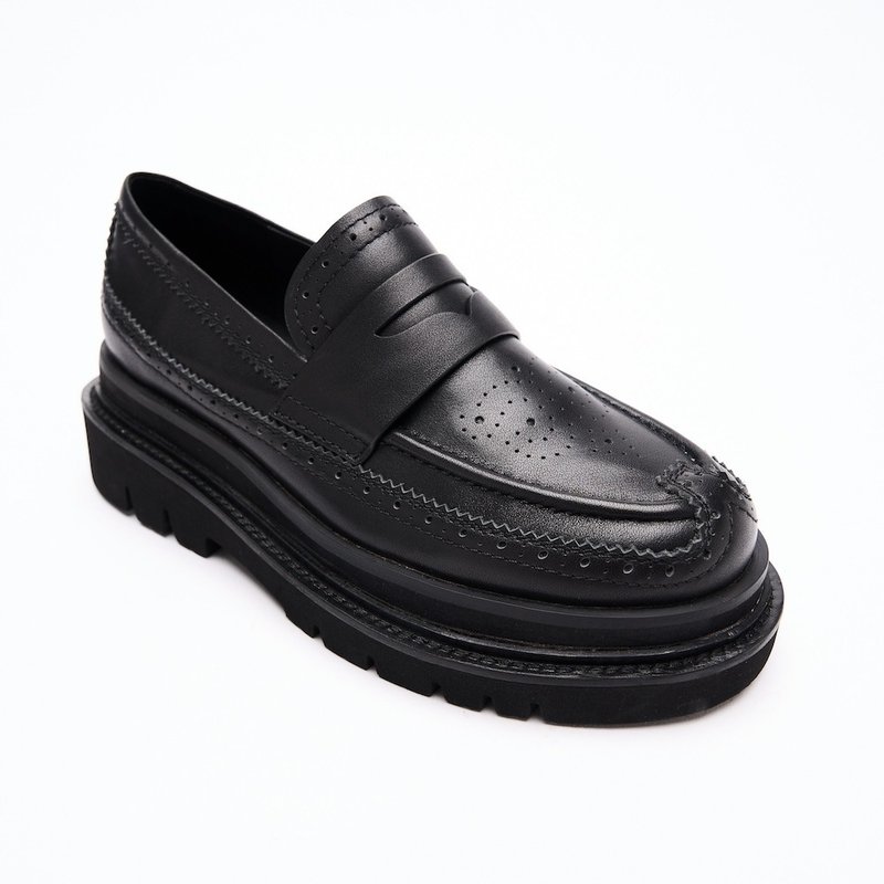 VATIC PENNY LOAFER BROGUE POLISHED BLACK 雕花便仕乐福鞋 - 男款牛津鞋/乐福鞋 - 真皮 黑色