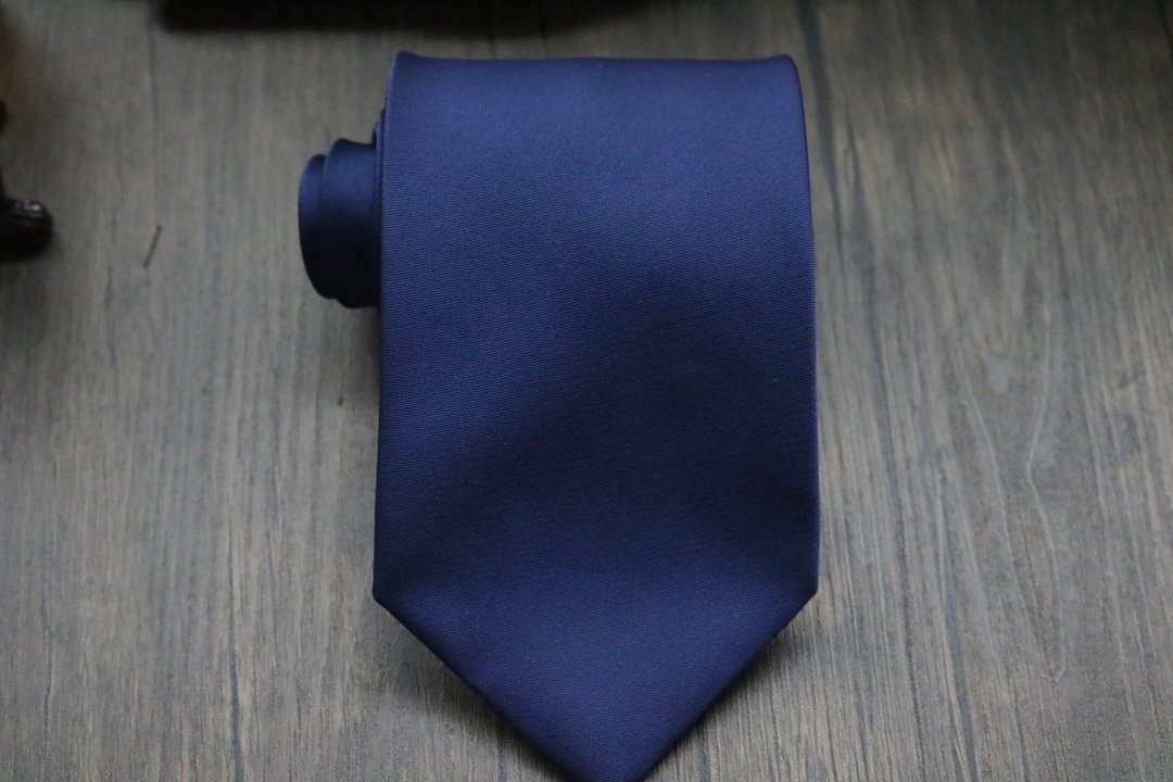 深蓝真丝领带商务日常百搭款式礼盒装 - 领带/领带夹 - 丝．绢 蓝色