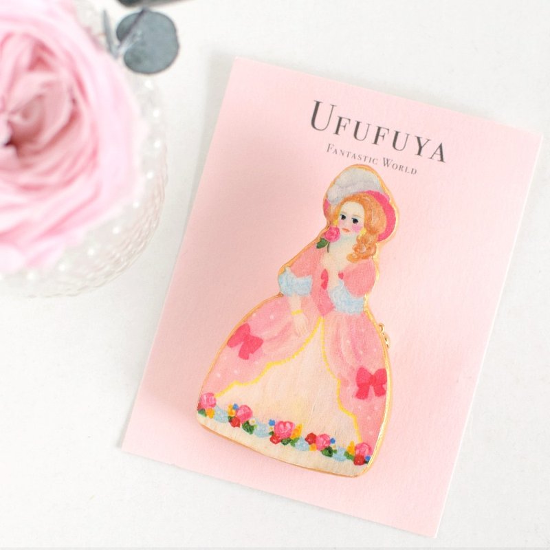 Marie Antoinette Brooch, France, Fantastic brooch - 胸针 - 粘土 粉红色