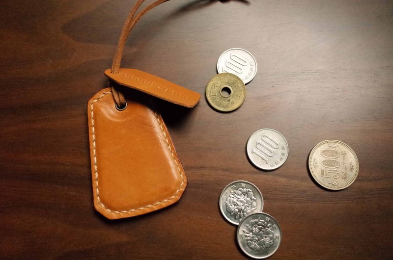 悠游卡晶片吊饰－B款－浅咖啡色 - 证件套/卡套 - 真皮 橘色