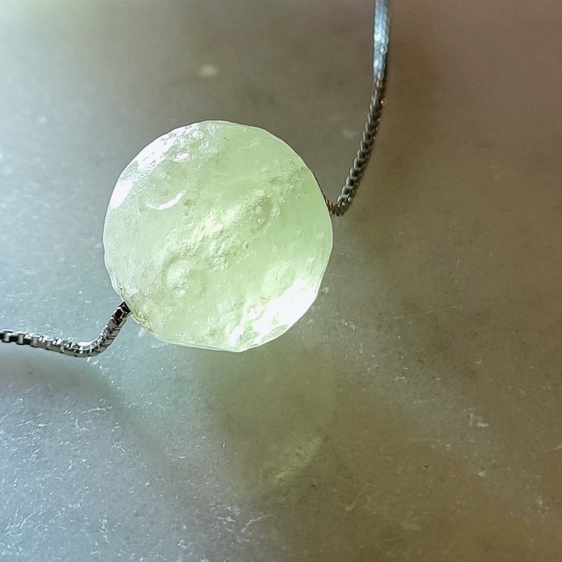 邀月【利比亚陨石月球项链】月亮 moon 雾面 仿月球凹凸感设计 - 项链 - 宝石 黄色