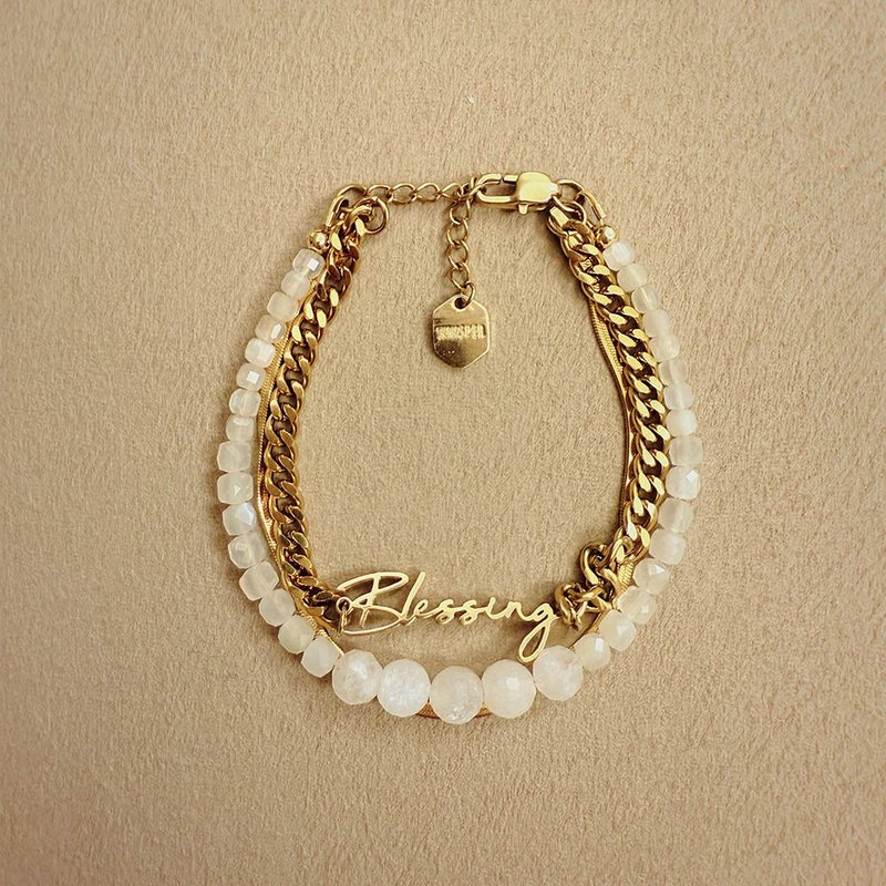 Blesssing月光石多层次手环 - 手链/手环 - 不锈钢 