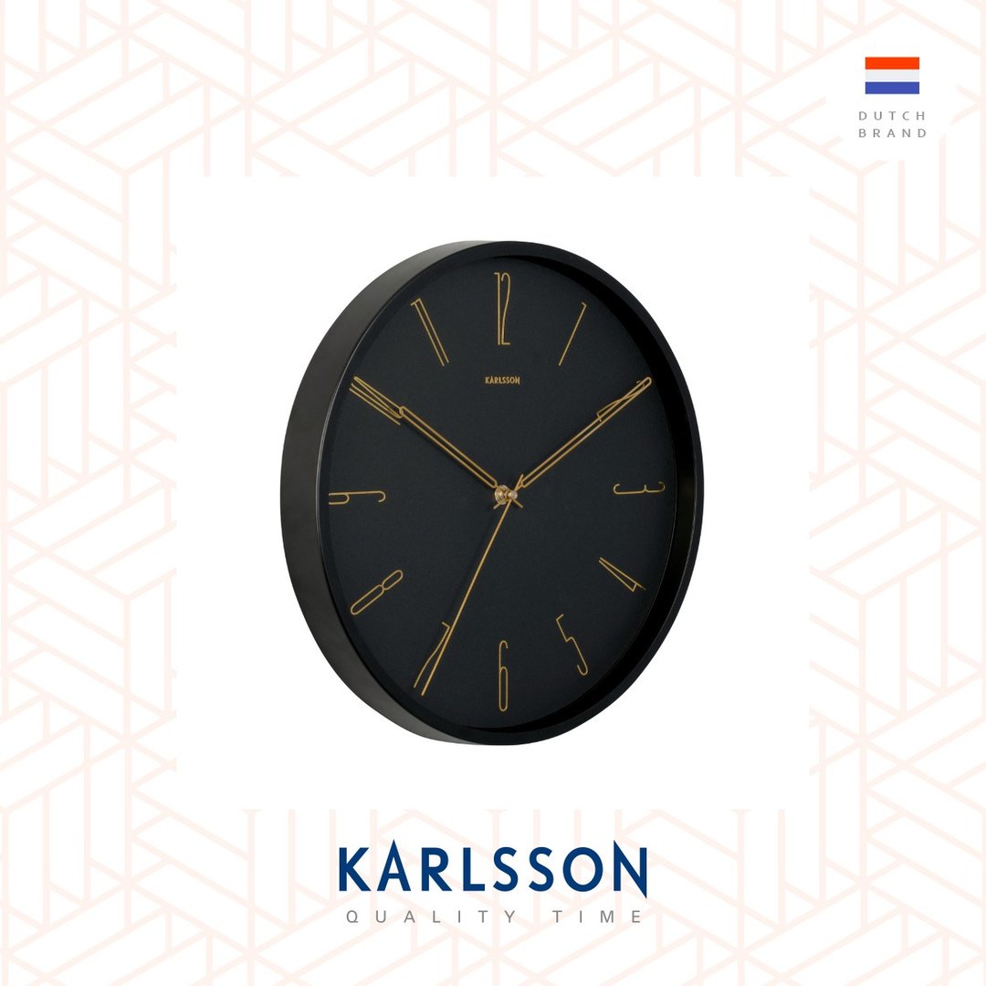 荷兰Karlsson, Wall clock 35cm Belle Numbers black - 时钟/闹钟 - 其他金属 黑色
