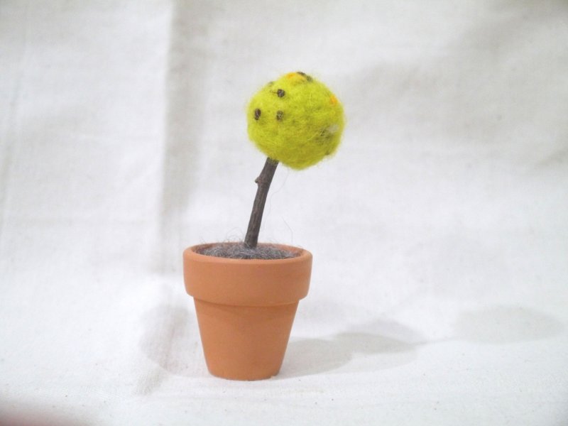 |哈哈羊毛毡| 小树盆栽 / 002 - 植栽/盆栽 - 羊毛 绿色