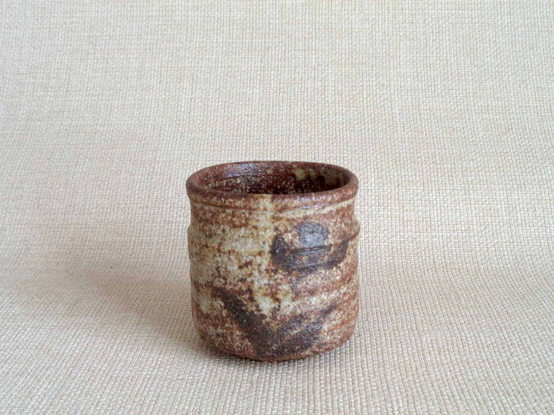 四方汤吞 堇花 2-a - 茶具/茶杯 - 陶 卡其色