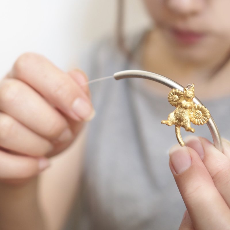 Cat whiskers pendant - 项链 - 铜/黄铜 银色
