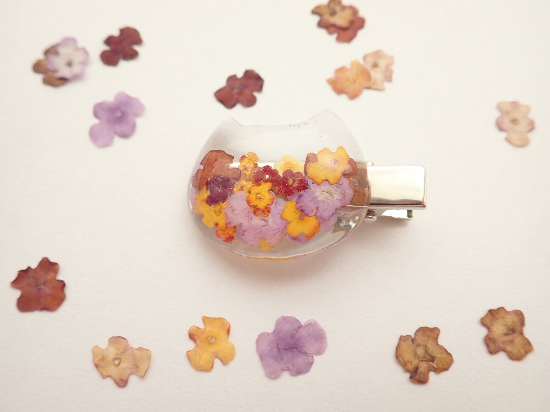 lantana hair clip - 发饰 - 植物．花 紫色