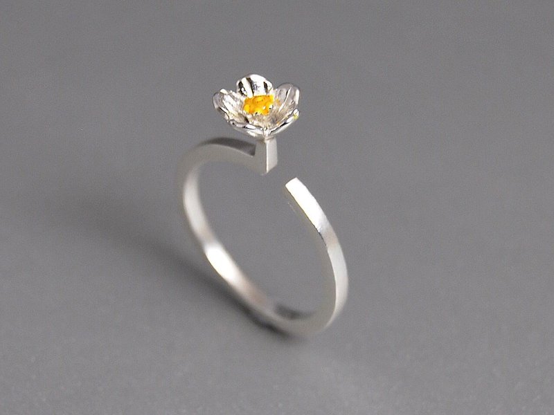 纯银可调节森女立体戒指 小雏菊的盛开 设计生日表白爱情纪念日礼物 R025| 希腊原创手工饰品 This and That - 戒指 - 其他金属 