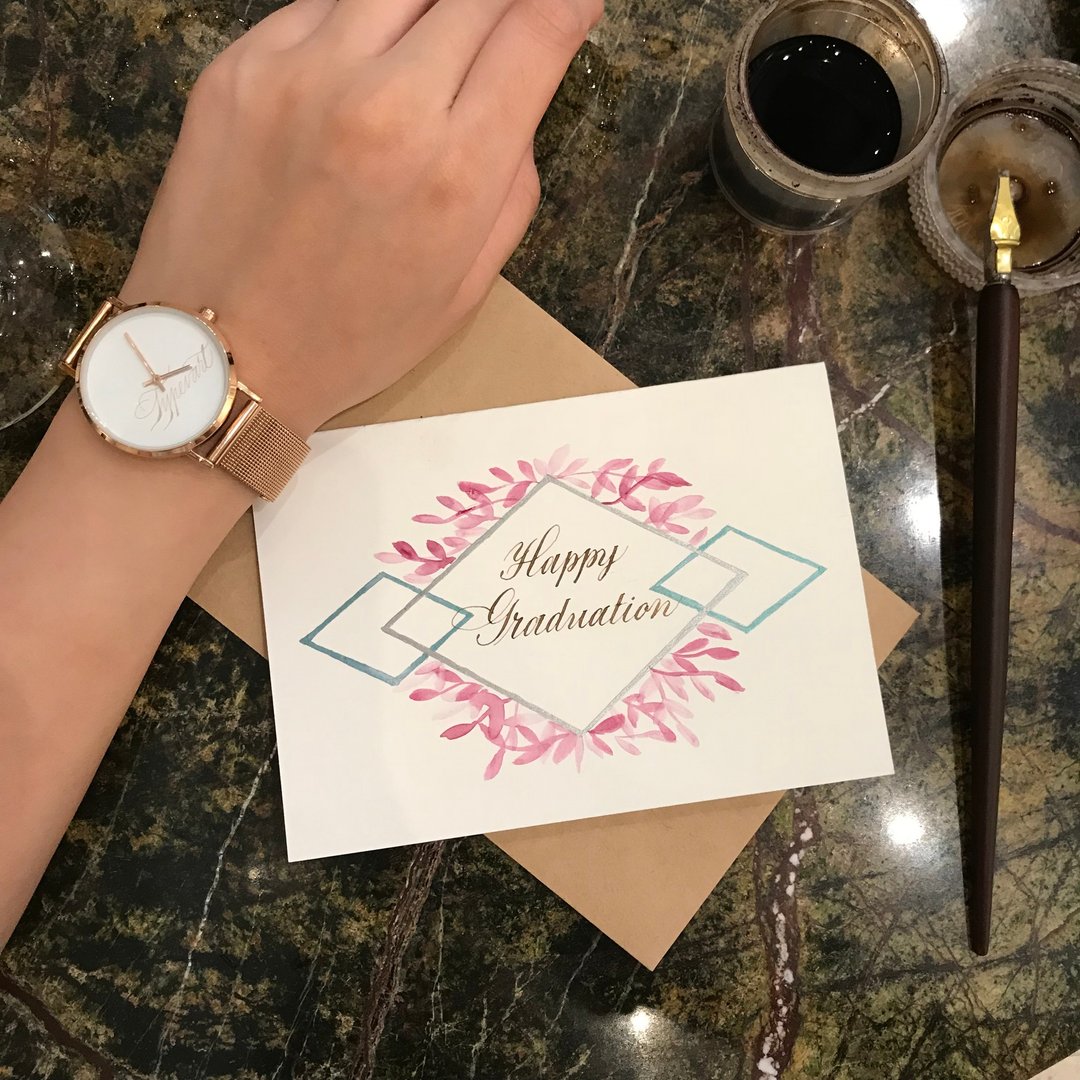 毕业限定/ 手工烫金腕表/ 心意卡/ 礼品 - 女表 - 其他金属 金色