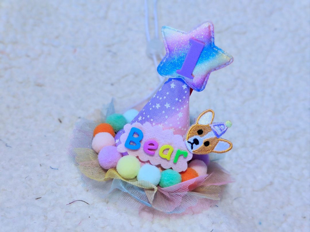 Birthday star 生日之星 宠物生日帽 歌基 Corgi - 衣/帽 - 棉 蓝色