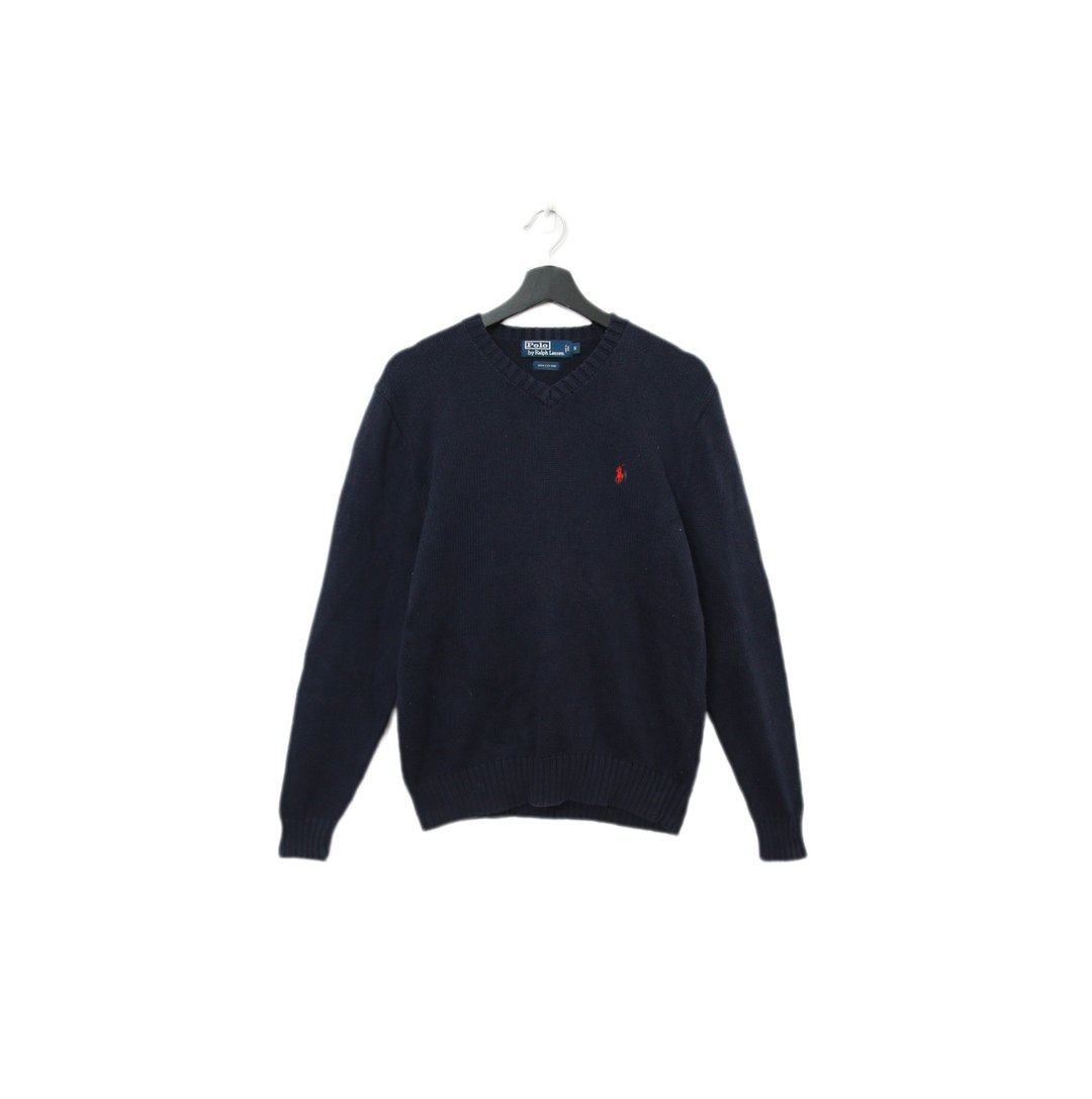 Back to Green-复古毛料毛衣 深蓝polo 针织 v-23/sweater - 男装针织衫/毛衣 - 棉．麻 
