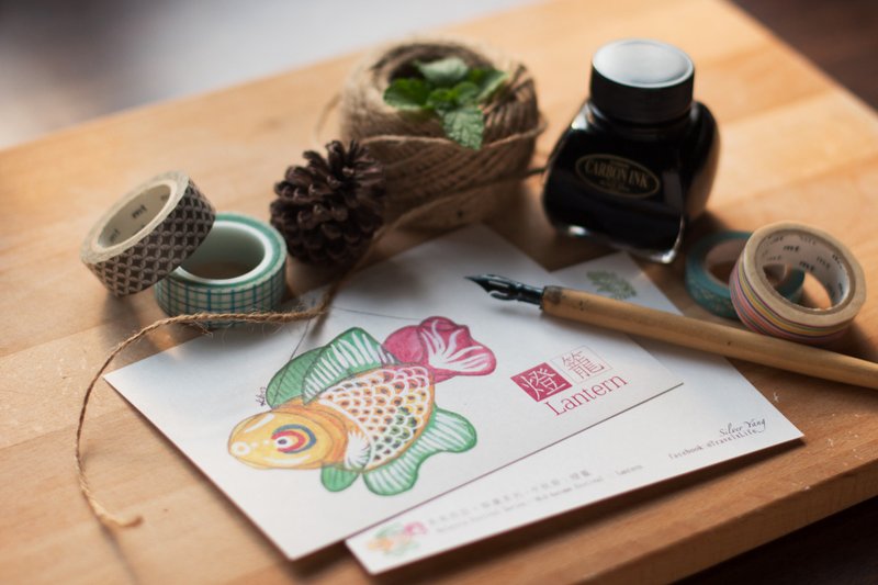 Silver-Yang 手绘明信片|| 马来西亚。节庆系列 | 中秋节 - 卡片/明信片 - 纸 多色