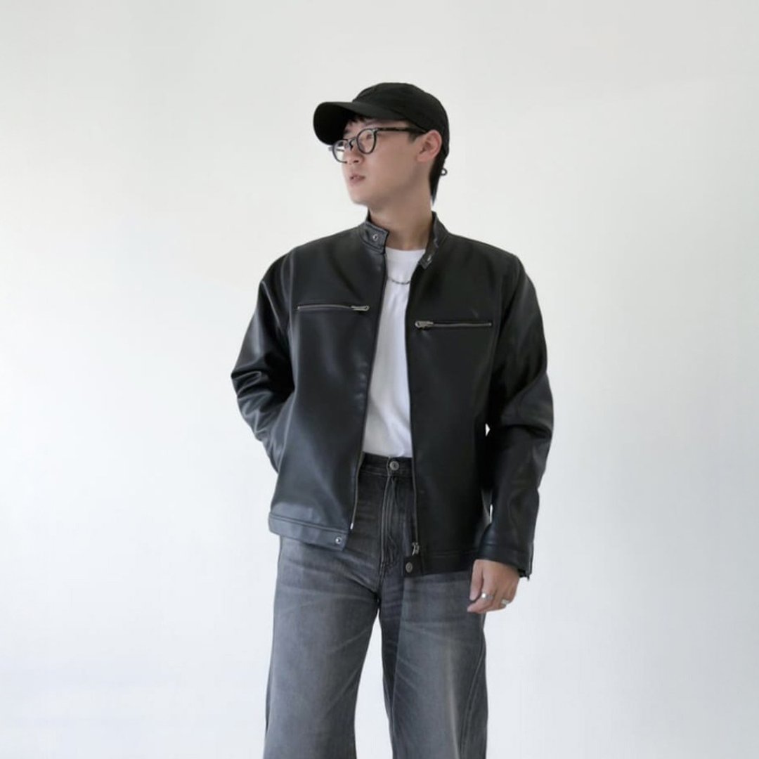 EDWIN 男装 AI 皮外套 (黑色) #皮外套 - 男装外套 - 棉 黑色