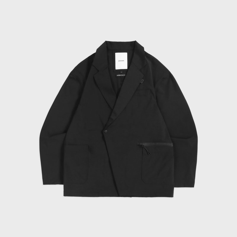 DYCTEAM - ECOYA Nylon 无水染色机能_斜角微宽松西装外套 - 男装西装外套 - 其他材质 黑色