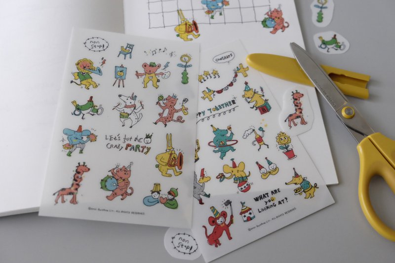 插画感压转印贴纸组  Press Sticker Set \  纸品转印专用 - 贴纸 - 纸 白色