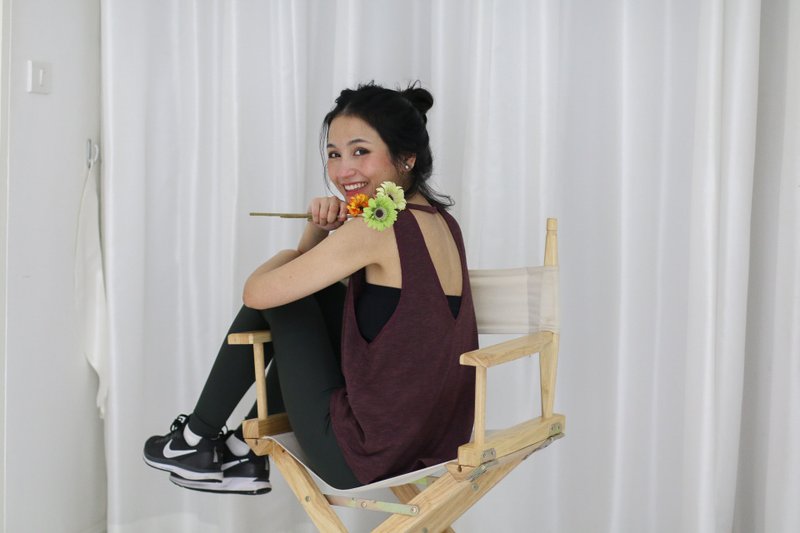 V Back Tank in Maroon - 女装运动衣 - 其他材质 红色